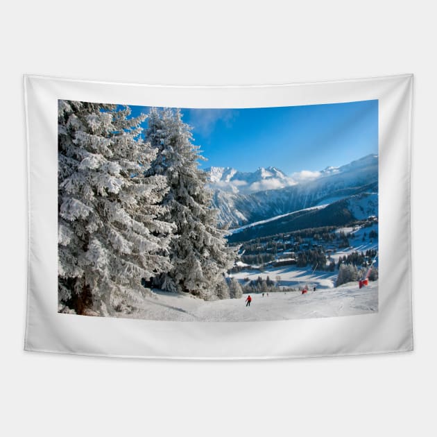 Courchevel 1850 3 Valleys French Alps France Tapestry by AndyEvansPhotos