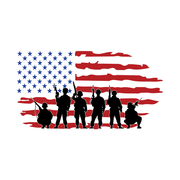 Discover Honoring American Military - American Military - T-Shirt