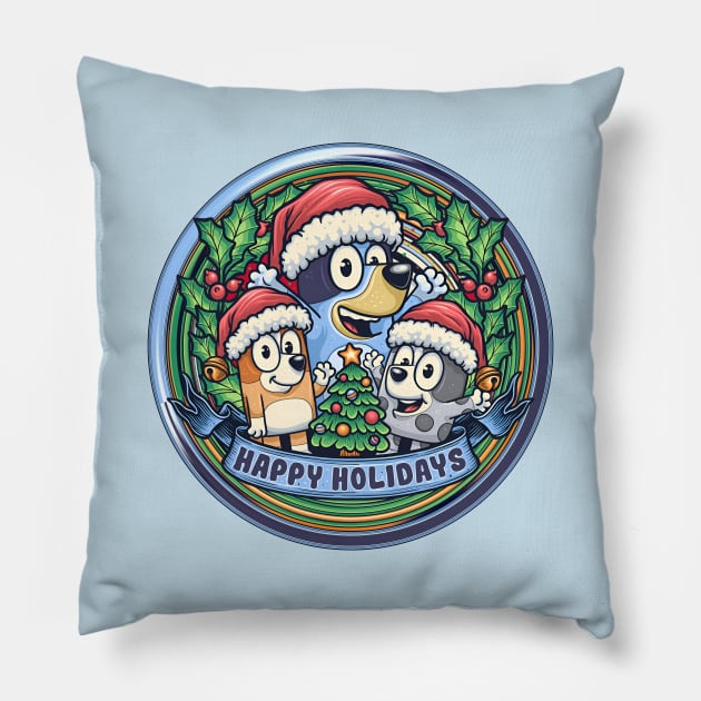 HAPPY HOLIDAYS Pillow by 96rainb0ws