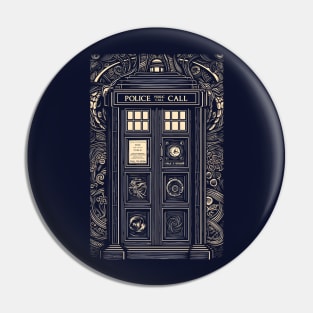 Art Nouveau Police Call Box Pin