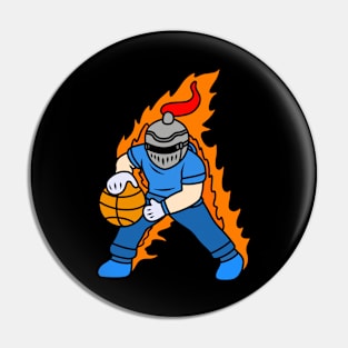 Cute cartoon knight playing basketball Pin