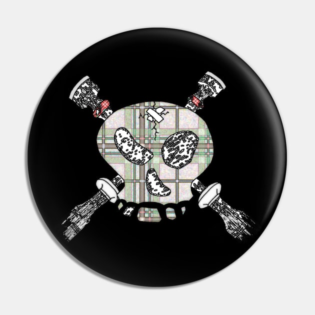 Skull & Cross-Drones Faded Pin by Lonely_Busker89