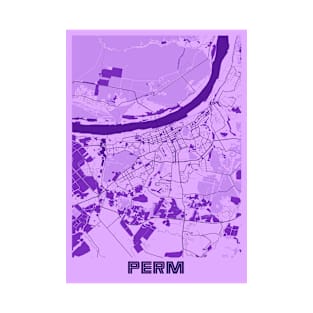 Perm - Russia Lavender City Map T-Shirt