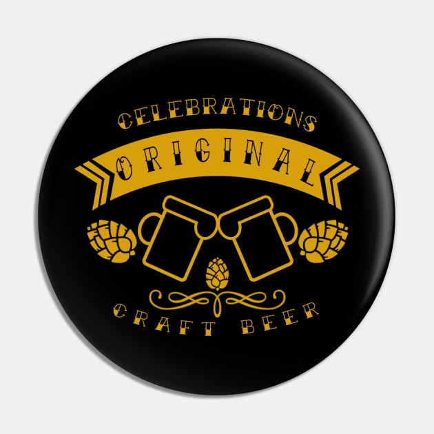 Craft Beer Celebrations Gold Pin by BlackMorelli