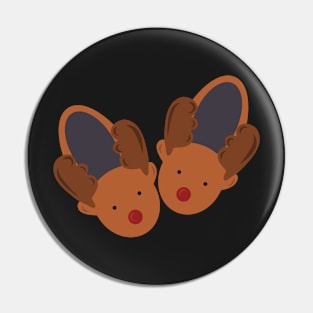 Retro Christmas Cozy Reindeer Slippers Holiday Aesthetic Pin