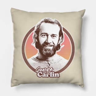 George Carlin // 1970s Style Retro Fan Art Pillow