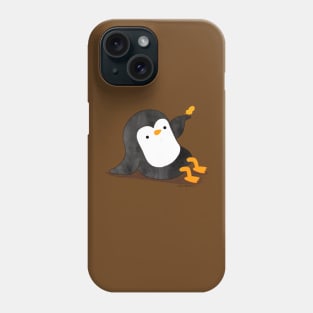 Penguin with autumn leaf Phone Case