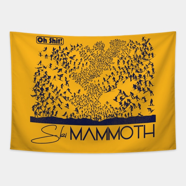 Oh Shit! Ski Mammoth Tapestry by darklordpug