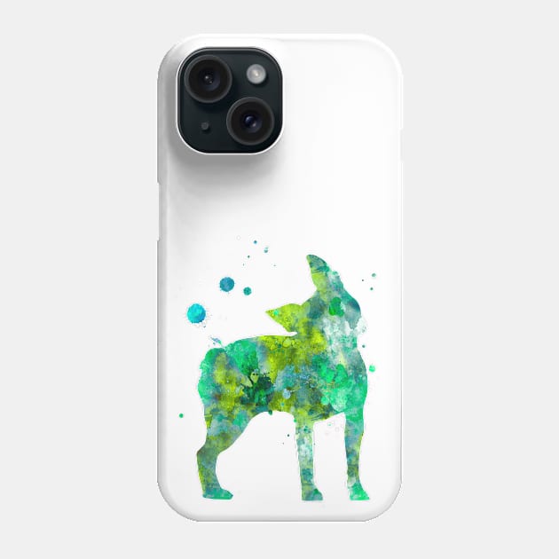 Boston Terrier Dog Watercolor Painting 3 Phone Case by Miao Miao Design