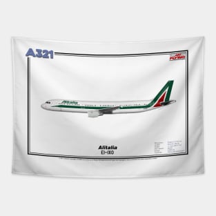 Airbus A321 - Alitalia (Art Print) Tapestry