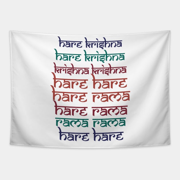 Hare Krishna Hare Krishna Mantra Chanting Hinduism Tapestry by alltheprints