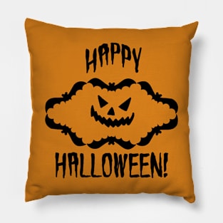 Happy Halloween inside bat layer dark Pillow