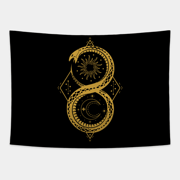 Ouroboros | Pagan Symbol Tapestry by CelestialStudio