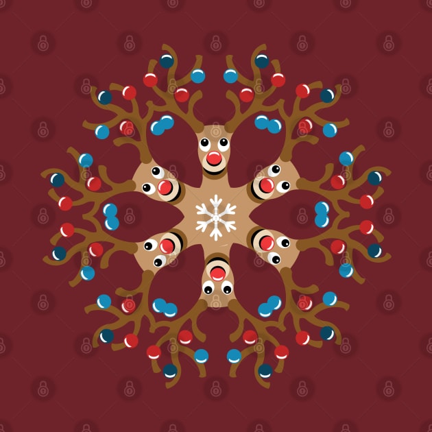 Rudolph Christmas Snowflake by atomguy