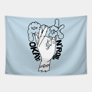 Ok Hand Sign rock Tapestry