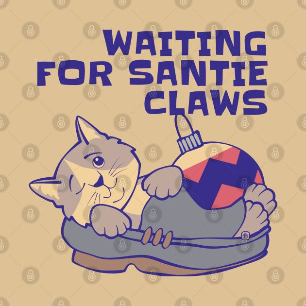 Waiting for Santie Claws Cat by Sue Cervenka