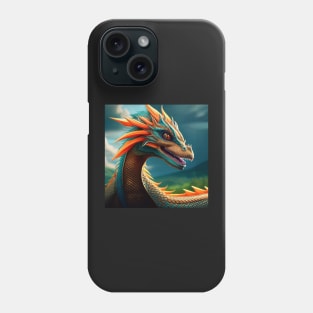 Ancient Blue and Orange Dragon Phone Case