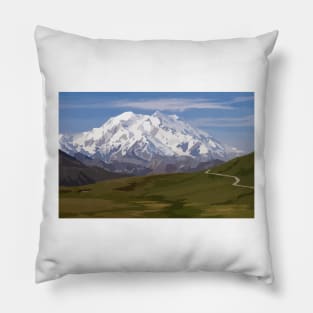 Mount Denali Vector Painting Pillow