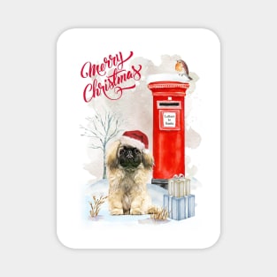 Pekingese Merry Christmas Santa Dog Magnet