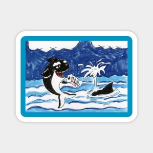 Royal Straight Flush Orca Magnet