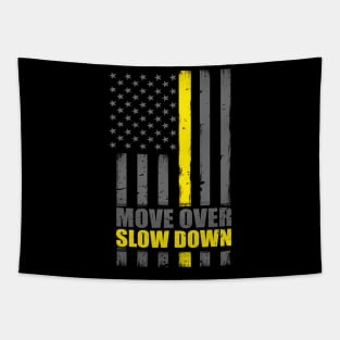 Thin Yellow Line Flag Move Over Slow Down Tapestry