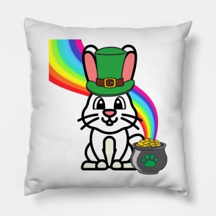 Funny Bunny is a leprachaun Pillow