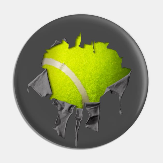 Shredded, Ripped and Torn Tennis Pin by eBrushDesign