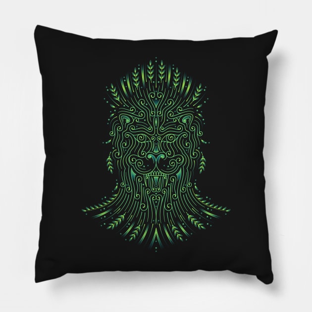 Forest Lion | Visionary Art Pillow by natasedyakina