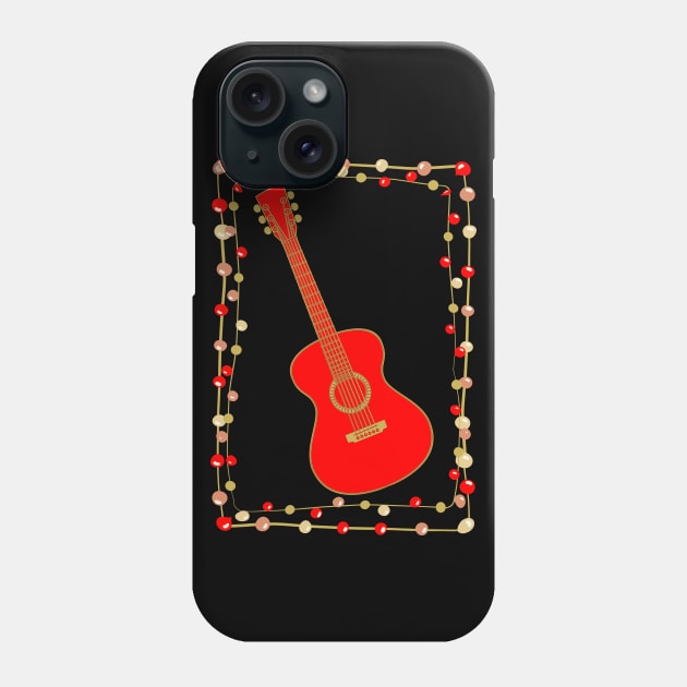 Christmas Acoustic Guitar Phone Case by AngelFlame