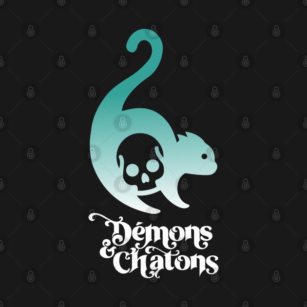 Démons&Chatons logo / turquoise and white by Démons&Chatons