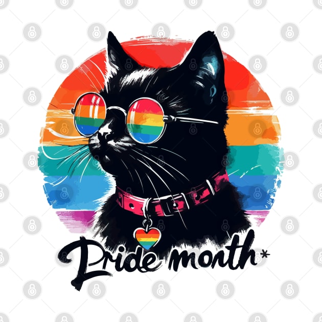 Pride LGBTQIA Trans Black Cat by TomFrontierArt