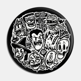 Classic Monsters V2 Pin