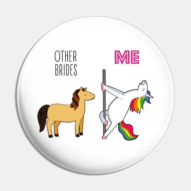 Bride To Be Funny Unicorn Bride Pin by Suchmugs