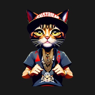Urban style HipHop cat art T-Shirt