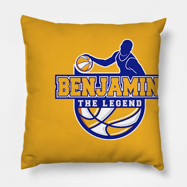 Benjamin The Legend Basketball Custom Player Your Name Pillow by Baseball Your Name