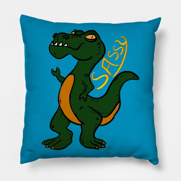 Sassy Rex Pillow by GeekVisionProductions