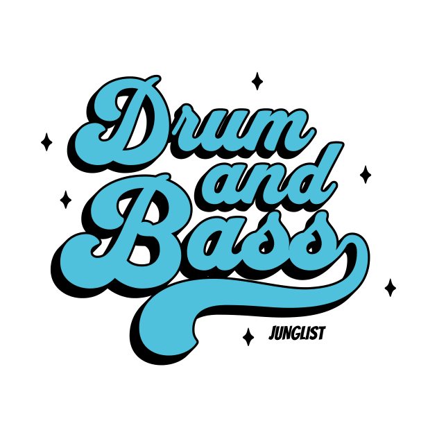 DRUM AND BASS  - Junglist Signature Font (Black/Blue) by DISCOTHREADZ 