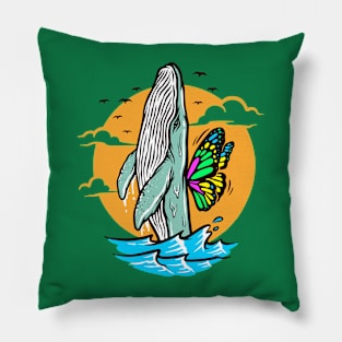 I want fly free whale Pillow