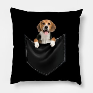 Beagle Dog inside Pocket, Love Beagle Dogs Pillow