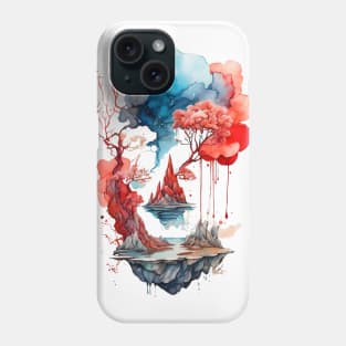 The Crimson and Azure Mountain Escape Phone Case