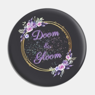 Doom & Gloom Cute Violet Flowery Logo Pin