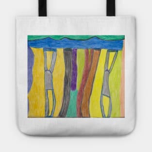 Unique Unusual Different Style Shapes With Colourful Background Tote