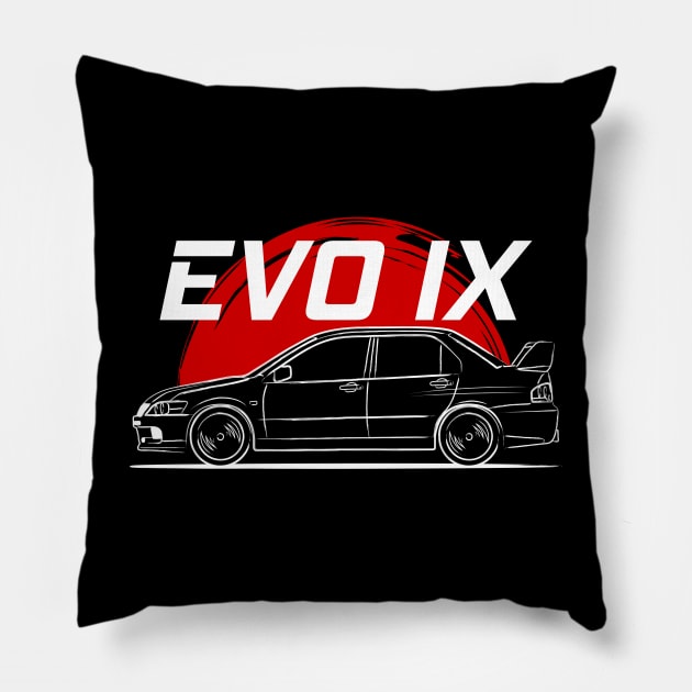 EVO 9 Racing Lancer Evolution IX Pillow by GoldenTuners