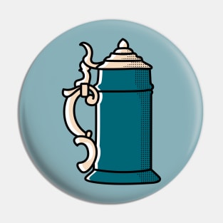 Retro Beer Stein Halftone Drawing Pin