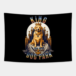 Cute Labrador Retriever King of the Dog Park graphic for dog lover dog mom dog dad Funny Dog Tapestry