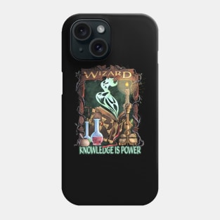 Wizard Knowledge is Power Dragons D20 RPG Gamer Phone Case