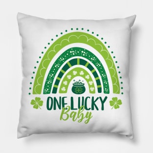 One Lucky Baby St Patricks Day Rainbow Pillow