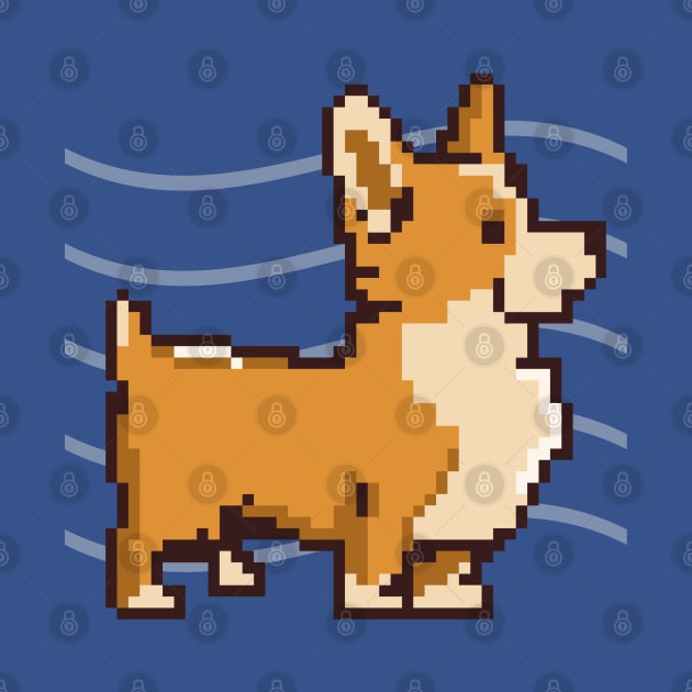 Pixelated Corgi Doge Funny Dog Art by TTWW Studios