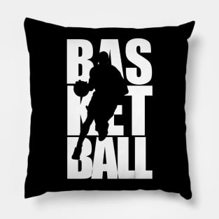 basketball player text masking white Pillow