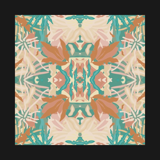 Abstract Tropical Plants in Turquoise and Pastels / Mirrored by matise